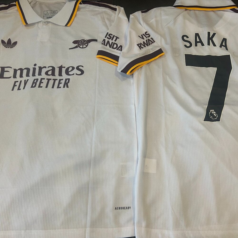 English premier ARSENAL FC BUKAYO SAKA Men's JERSEY Sz M,L,XL,2XL New w tags